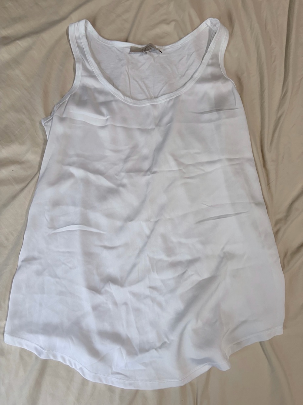 LOFT White Women's Scoop Neck Tank Top
